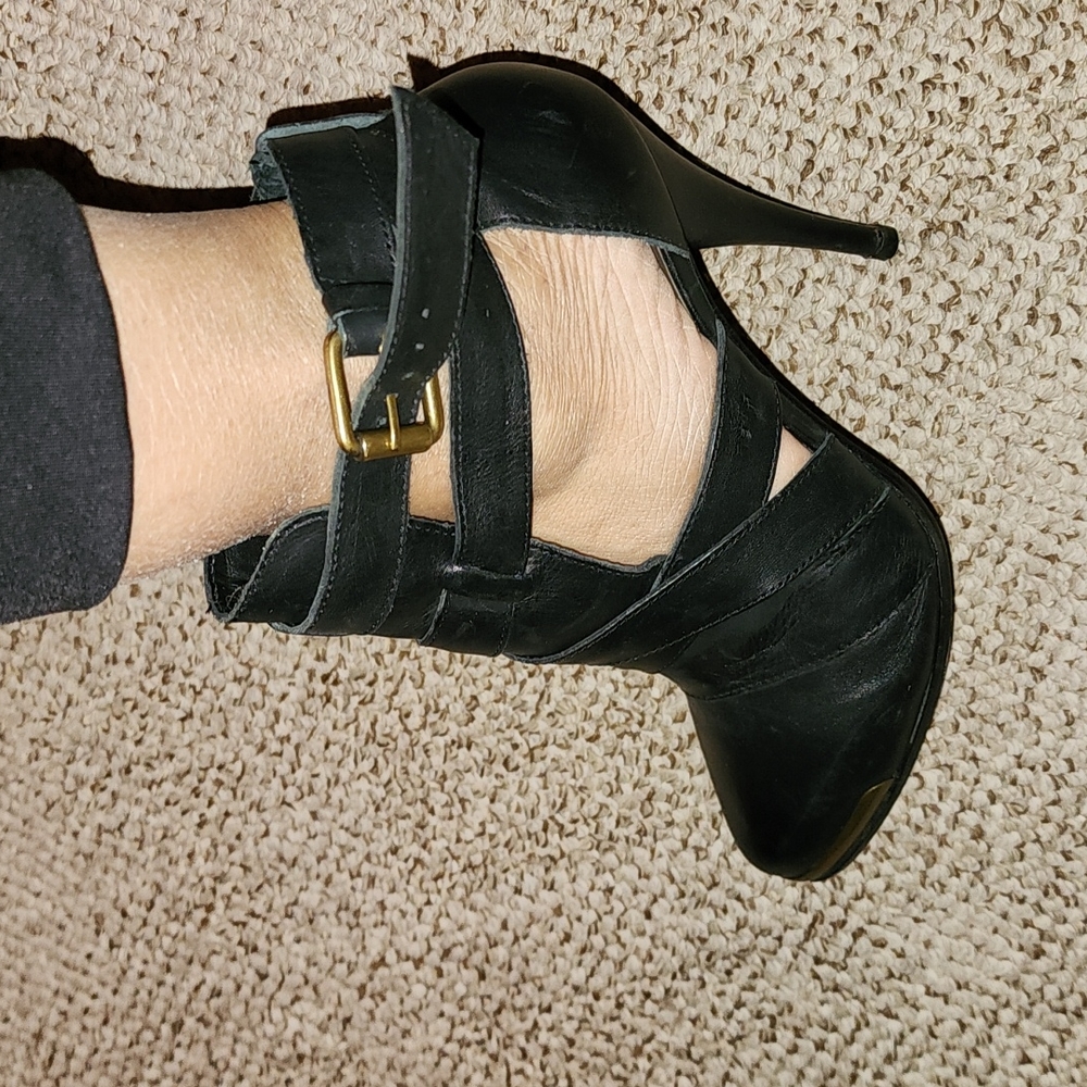 JOIE REAL LEATHER STRAPED PLATFORM HIGH HEEL SEXY AZZ BOOTIE EUC - Picture 5 of 12